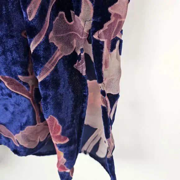 Hinge Seattle Women's Velvet‎ Kimono OS Blue Purple Pink Open Front - Picture 6 of 11